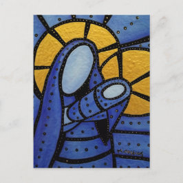 Mor och barns moderna Abstrakt Blue Vykort