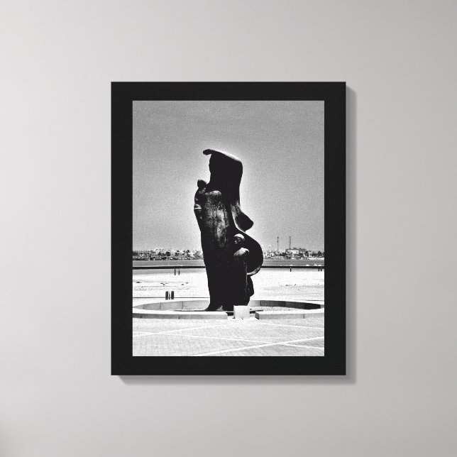 Mor och barnskulptur canvastryck (Framsida)