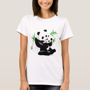 Mor- och bebispandas t-shirt