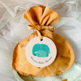 Mor och Calf Elephant Baby Shower Gift Gåvor Etiketter