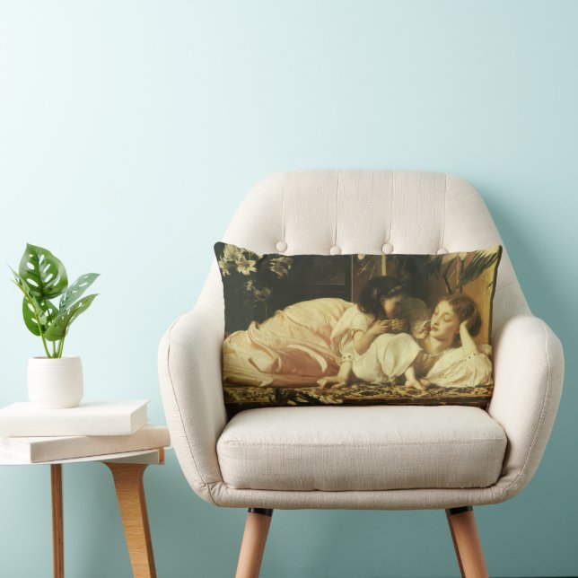 Mor och Child (alias Cherries) av Lord Leighton Lumbarkudde (Stol)