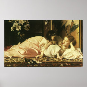 Mor och Child (alias Cherries) av Lord Leighton Poster