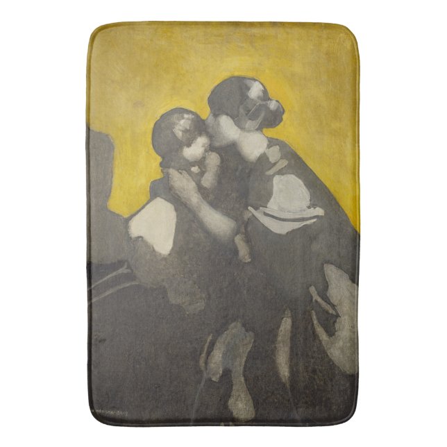Mor och Child (av Norah Neilson Grått) Badrumsmatta (Framsidan (Vertikal))