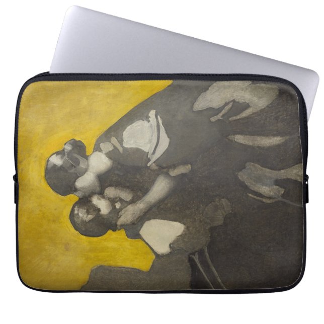 Mor och Child (av Norah Neilson Grått) Laptop Fodral (Framsidan)