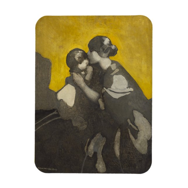 Mor och Child (av Norah Neilson Grått) Magnet (Vertikal)