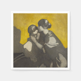 Mor och Child (av Norah Neilson Grått) Pappersservett