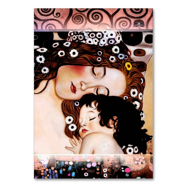 Mor och Child by Gustav Klimt Collage Bordsnummer (Framsidan)