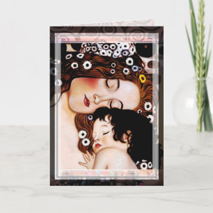 Mor och Child by Gustav Klimt Collage Kort