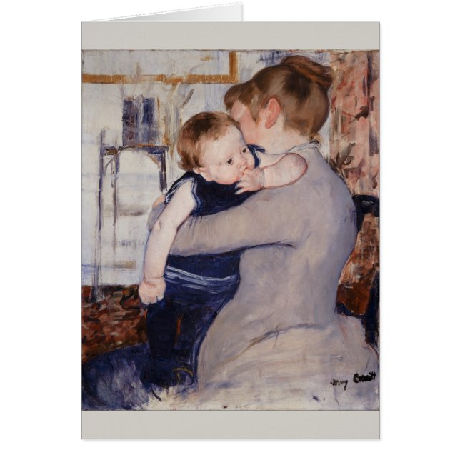 Mor och Child Mary Cassatt Hälsningskort (Framsidan)