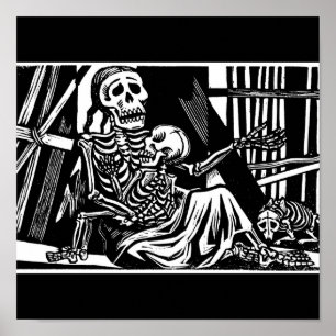 "Mor och Child Skeletons" av Leopoldo Mendez. Poster