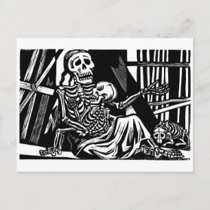 "Mor och Child Skeletons" av Leopoldo Mendez Vykort