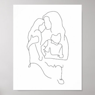 Mor och Children Art, Family Art Print, Mor Poster