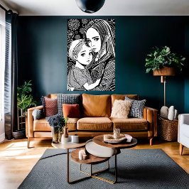 Mor och dotter | AI Art Poster