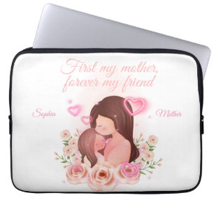 Mor och dotter, anpassade namn laptop fodral