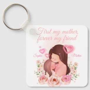 Mor och dotter, anpassade namn nyckelring