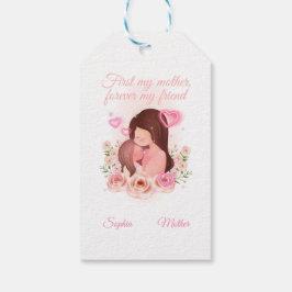 Mor och dotter, anpassade namn presentetikett
