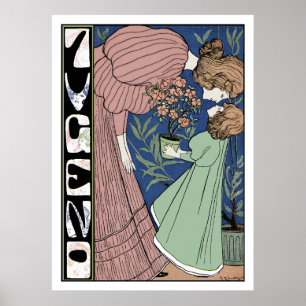 Mor och dotter - Art nouveau Poster