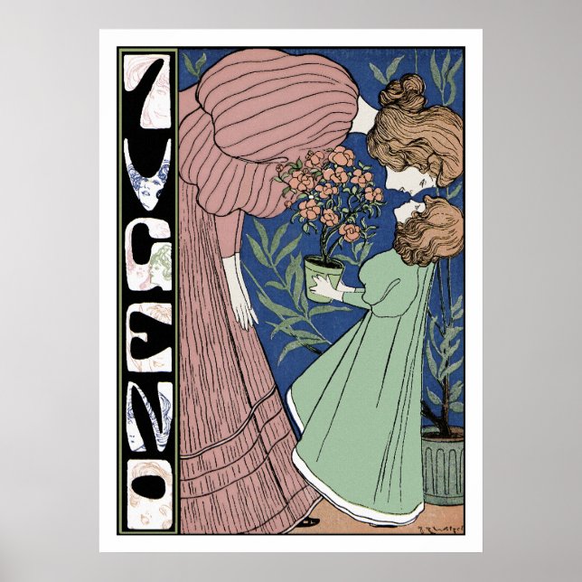 Mor och dotter - Art nouveau Poster (Framsidan)