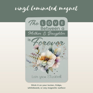 Mor och Dotter för alltid blommigt grönt Magnet