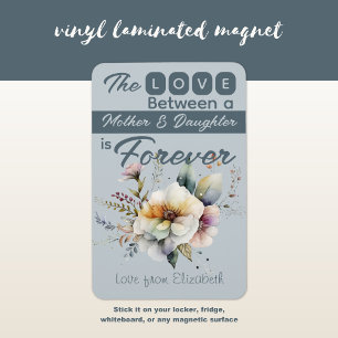 Mor och Dotter för evigt blått blommigt Magnet