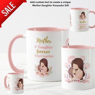 Mor och dotter för illustrerad illustrerad konst mugg