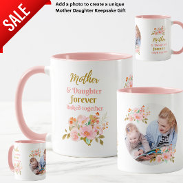 Mor och dotter för länkad Blommigt-FOTO Mugg