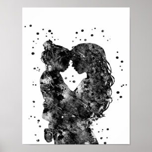 Mor och dotter Gift Idea,Familjefödelsedagspresent Poster