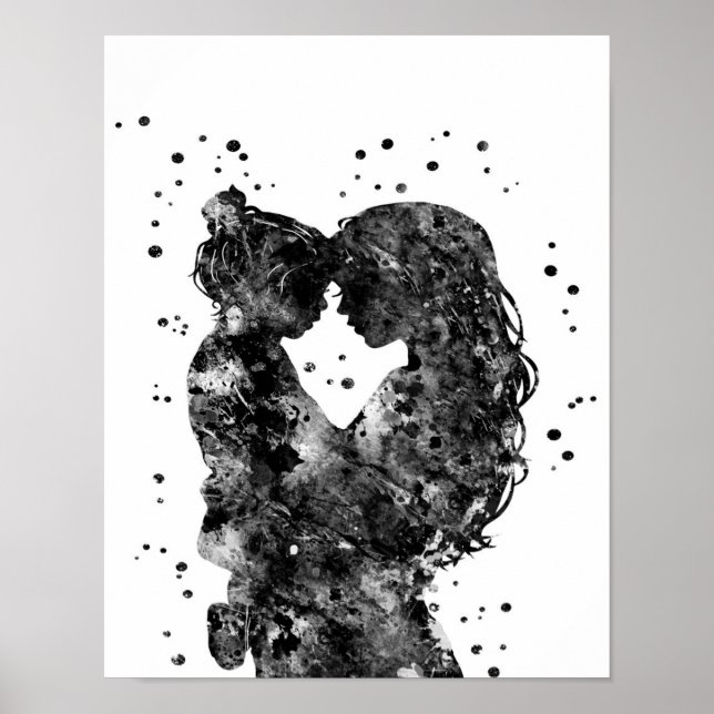 Mor och dotter Gift Idea,Familjefödelsedagspresent Poster (Framsidan)