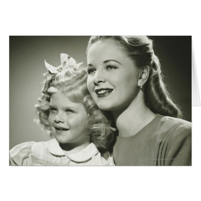 Mor och dotter hälsningskort (Framsidan Horizontal)