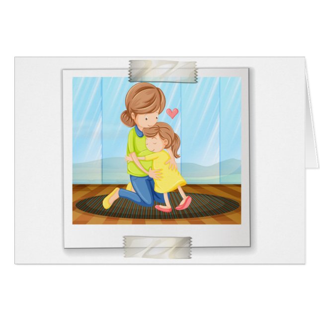 Mor och dotter hälsningskort (Framsidan Horizontal)