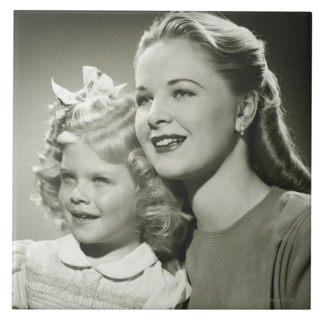 Mor och dotter kakelplatta (Framsidan)