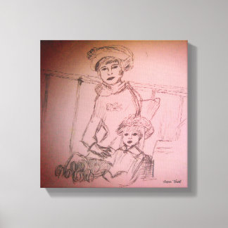 mor och dotter porträtt canvastryck