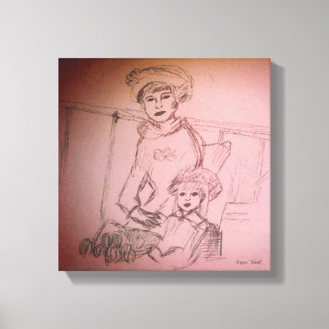 mor och dotter porträtt canvastryck (Framsida)