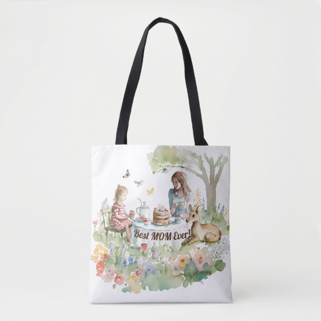 Mor och Dotter Tea Party Tygkasse (Framsida)
