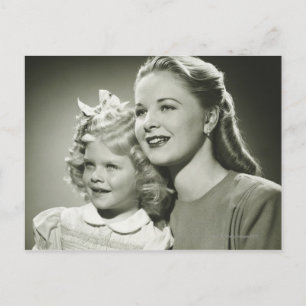 Mor och dotter vykort