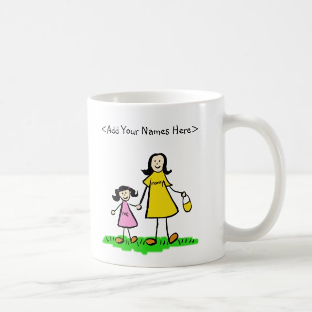 Mor och dotterfamiljstecken Mugg (Höger)