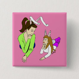 mor och dotterflickor knapp