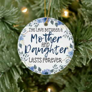 Mor och dotterjul julgransprydnad keramik
