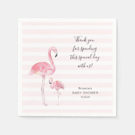 Mor och dottern flamingo babyduschnapkin pappersservett