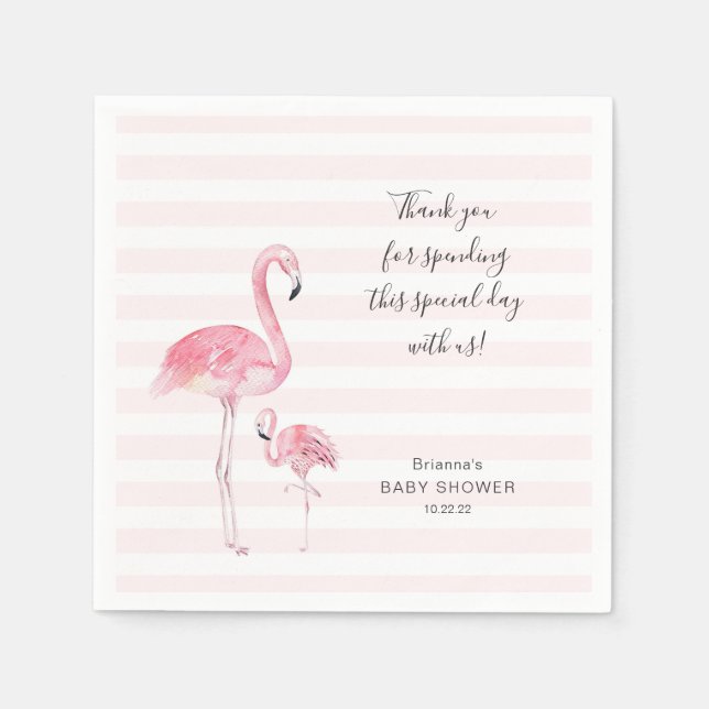 Mor och dottern flamingo babyduschnapkin pappersservett (Framsidan)