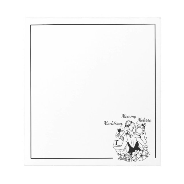 Mor och döttrar följer konst med Namn Anteckningsblock (Framsida)