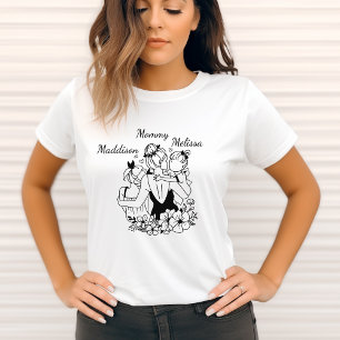 Mor och döttrar följer konst med Namn T Shirt