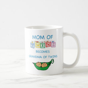 Mor och farmor av twillingar kaffemugg