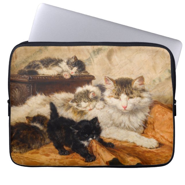 Mor och Hennes kittens Laptop Fodral (Framsidan)