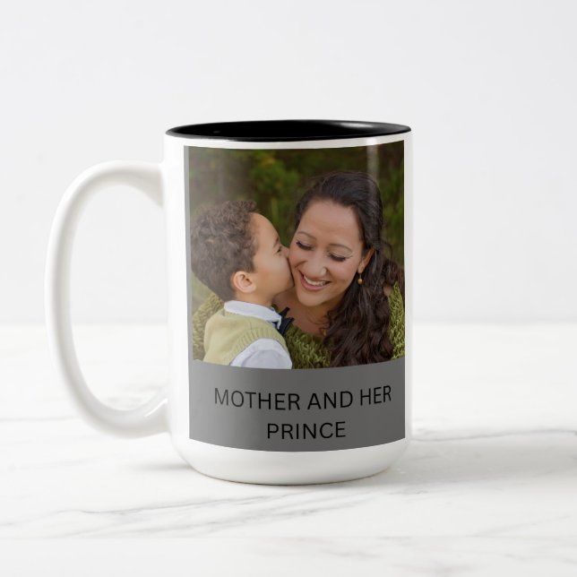 MOR OCH HENNES PRINS Två-Tonad MUGG (Vänster)