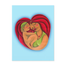 Mor och hennes son oljemålning konst. Mamma.