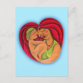 Mor och hennes son oljemålning konst. Mamma. Vykort