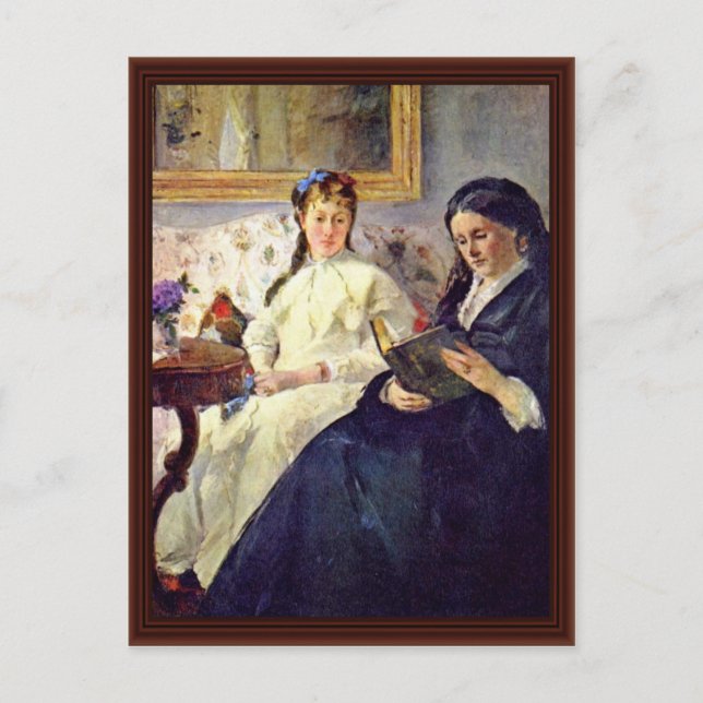 Mor och konstnären av Morisot Berthe Vykort (Framsida)