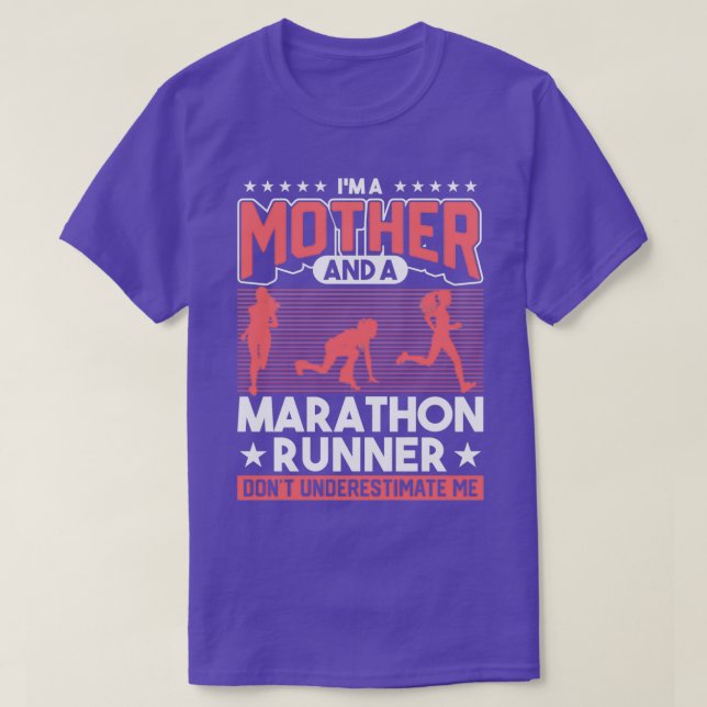 Mor och Marathon Springer som kör Mamma Fitness T Shirt (Design framsida)