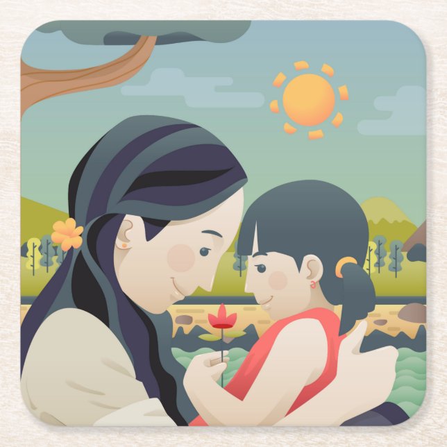 Mor och Mors dag | UNDERLÄGG Papper Kvadrat (Framsidan)